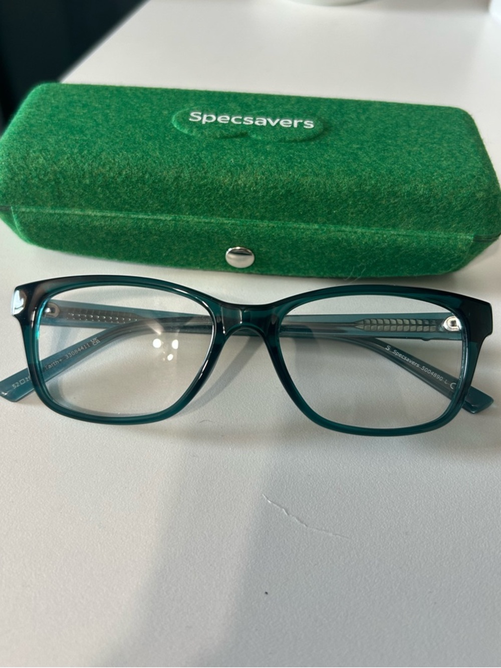 Deep Turquoise Plano Fashion Glasses — Excellent Condition